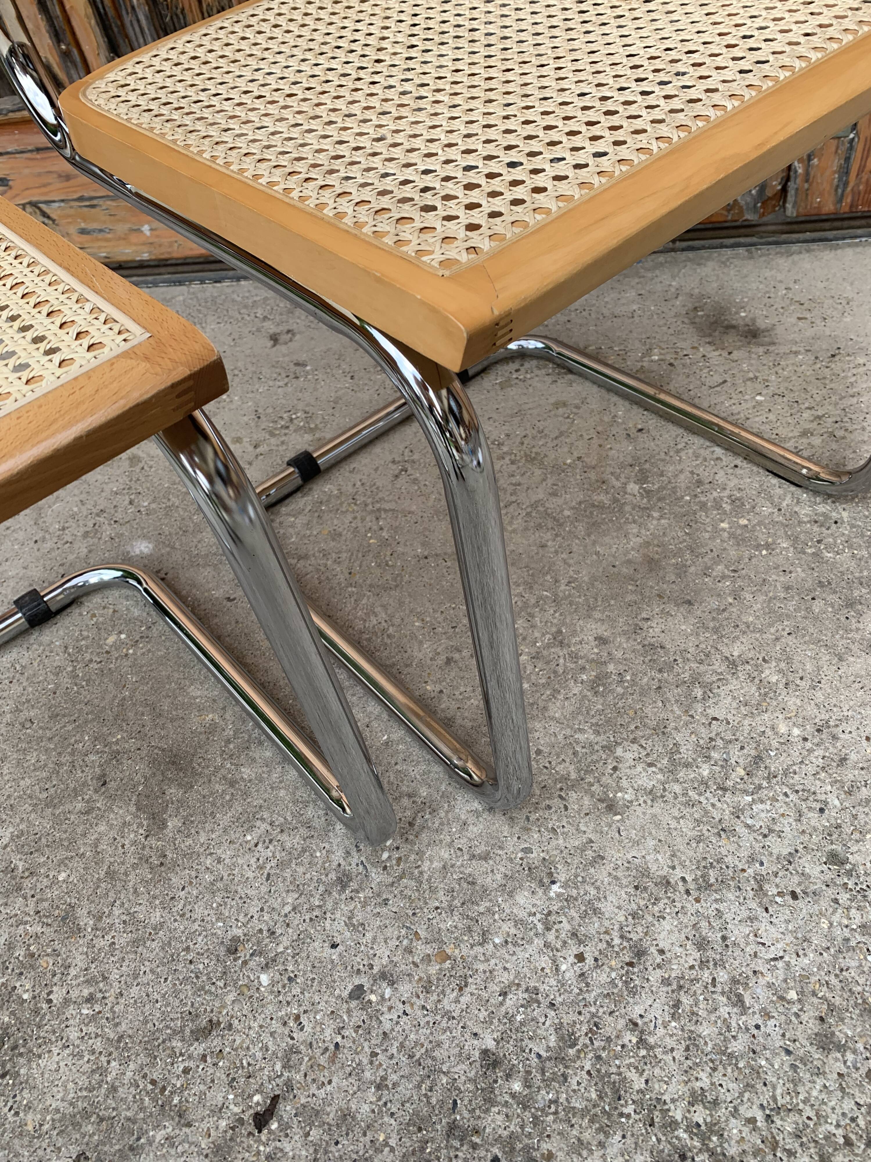 2  Mid century modern Cesca chairs Marcel Breuer