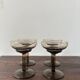 Set of 4 art deco smoked glass glasses