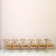 Set of six 'Wishbone chair' model chairs by Hans J. Wegner with leather cushions
