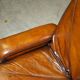 Vintage hand-dyed leather canapé, mid-century style.