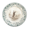 Old French plate, opaque porcelain, plate