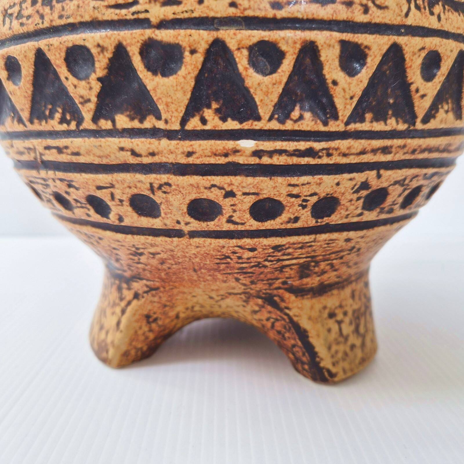 Vintage tripod vase with lizards 1960 jasba ceramic 60s 1960s maya tiki