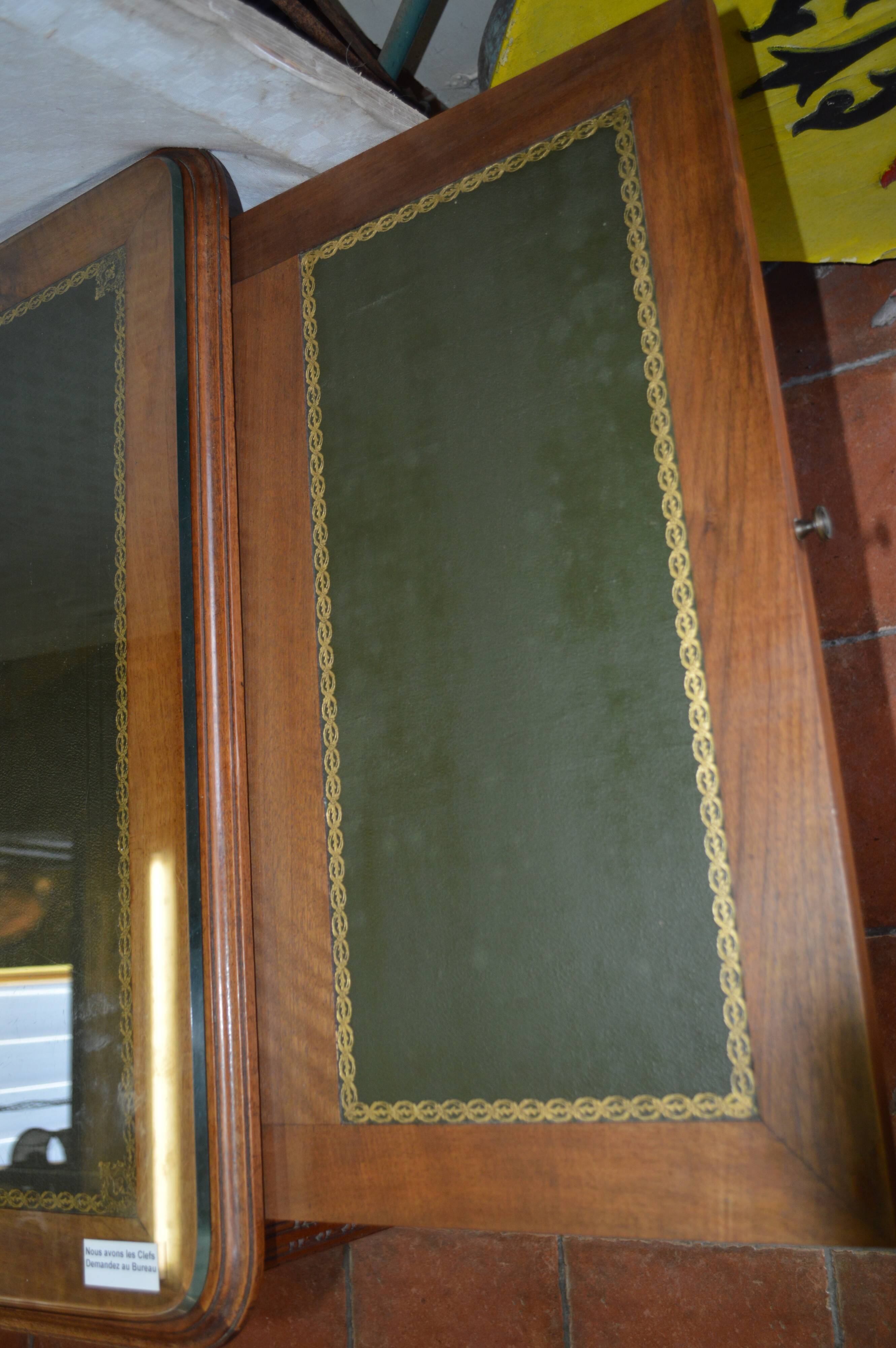 Walnut desk with zippers on the side