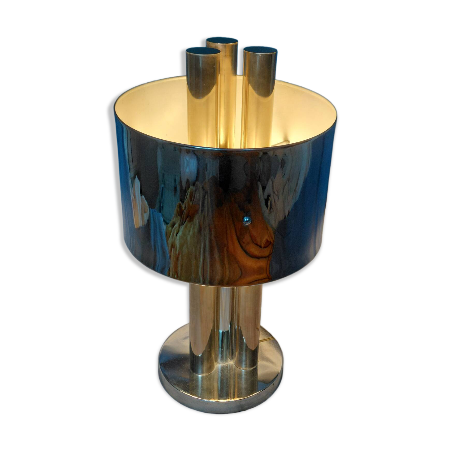 Vintage 1970s metal tubular lamp