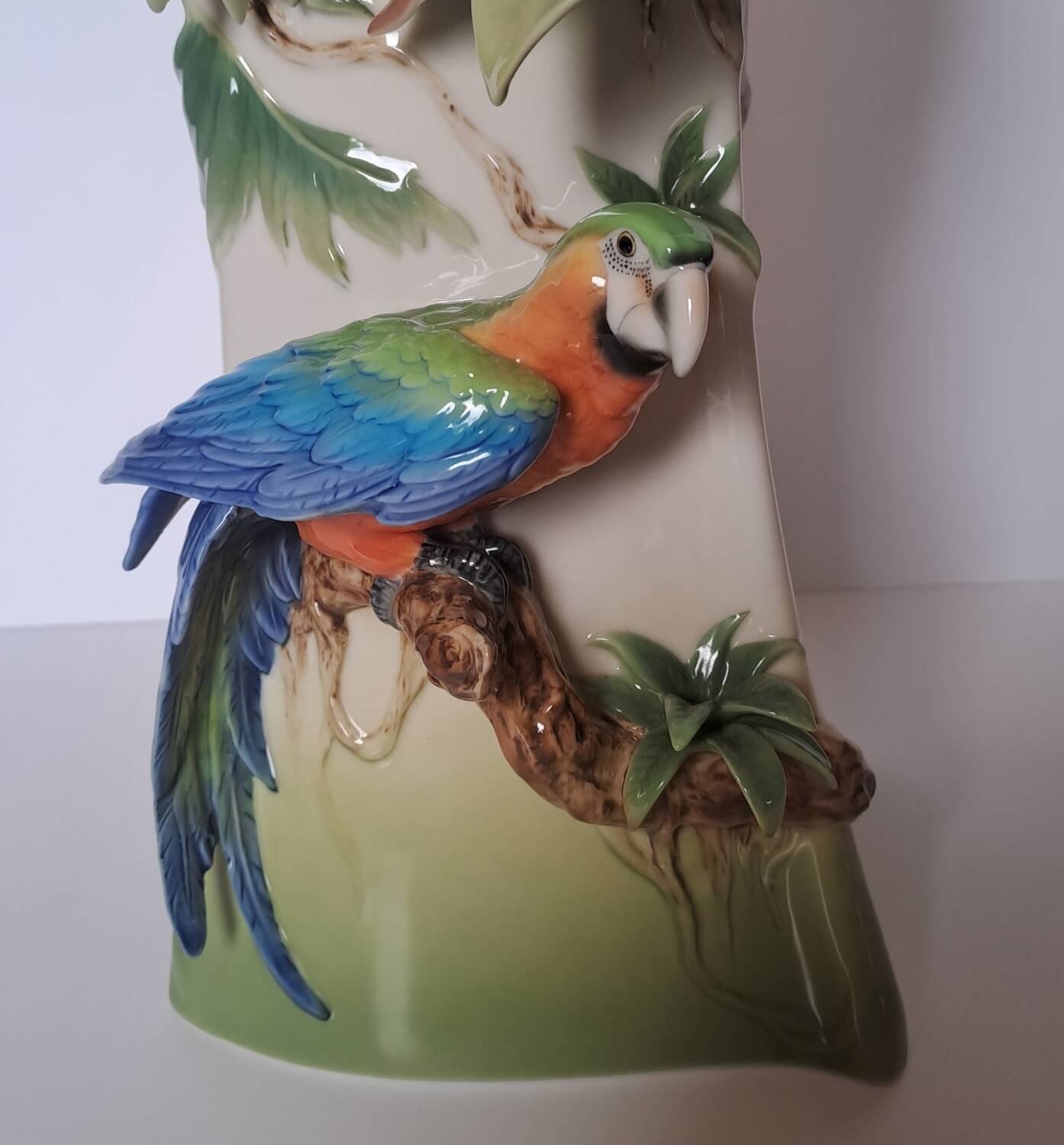 Franz porcelain parrot vase