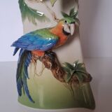 Vase au perroquet en porcelaine Franz