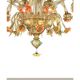 Murano Glass “Sunflowers” Chandelier – Venetian Style in Amber & Green