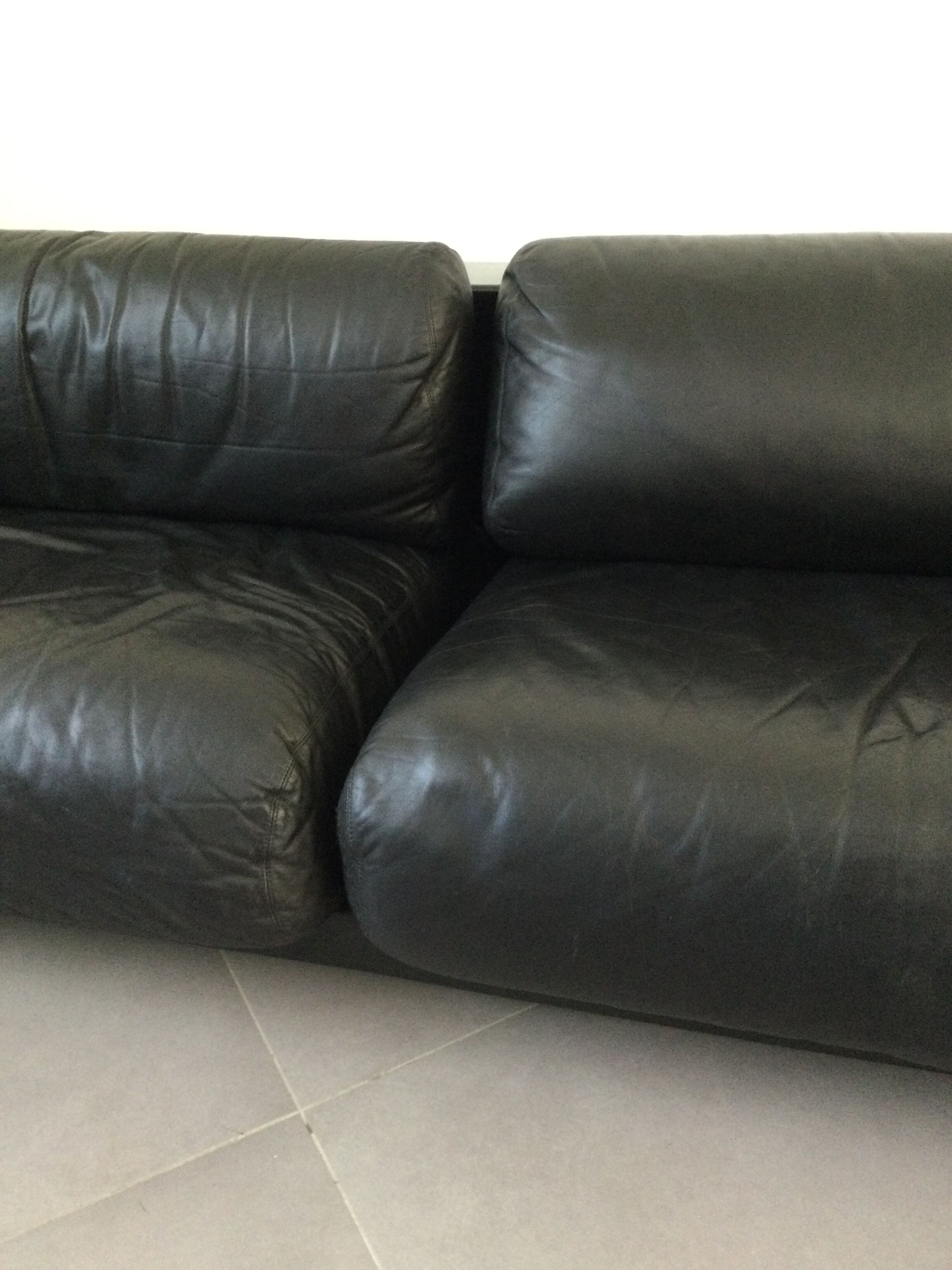 Cini Boeri - Sofa Gradual Lounge Black Leather Knoll/Gavina