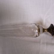 Cut glass soliflore vase with a smoked glass base.