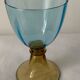 5 glasses in amber and blue crystal George Sand diabolos 19th century