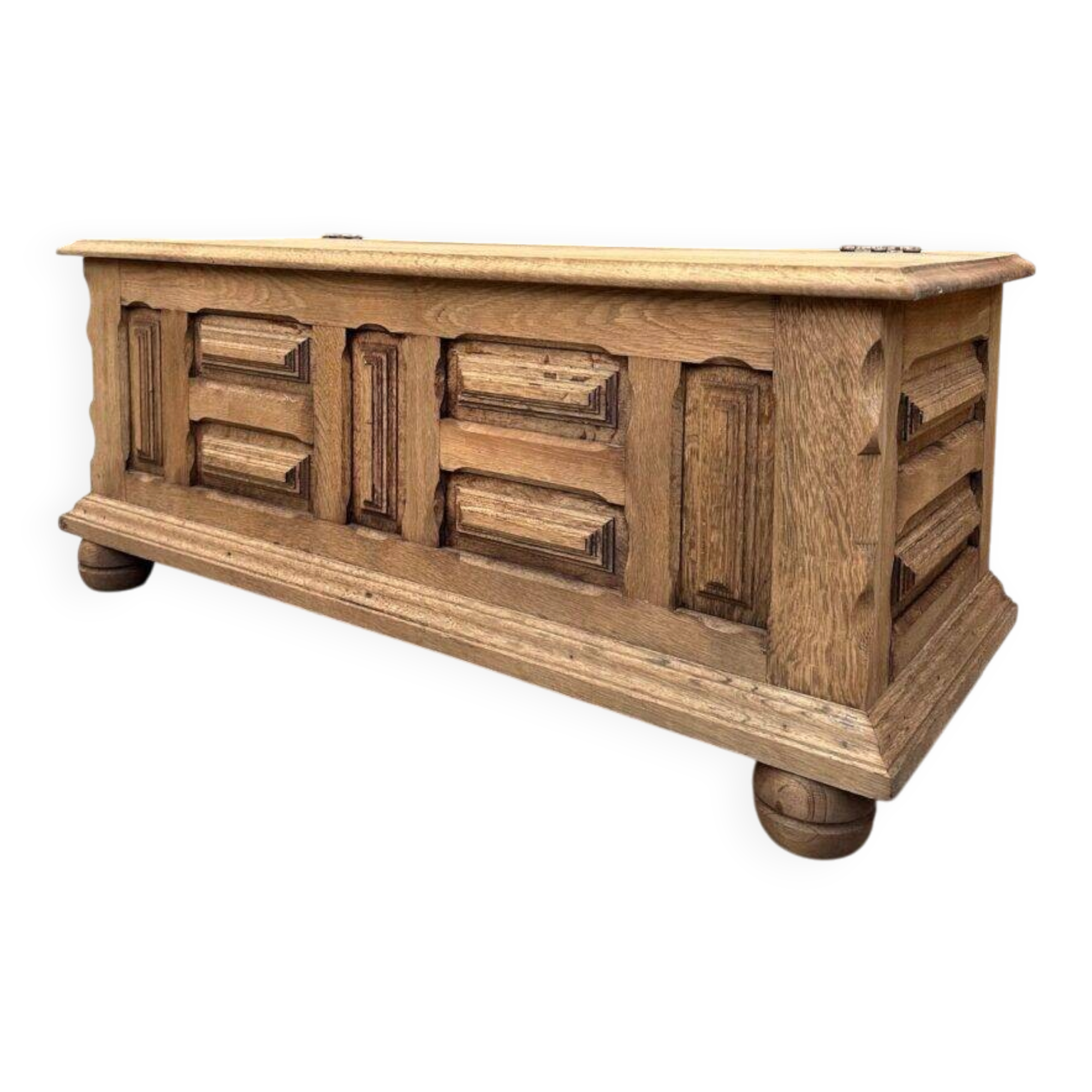 Oak storage bench