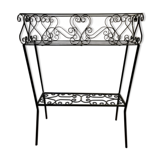 Peynet-style wrought-iron plant-bearing furniture