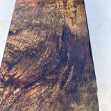 Table basse en bois massif et pied en fer forgé