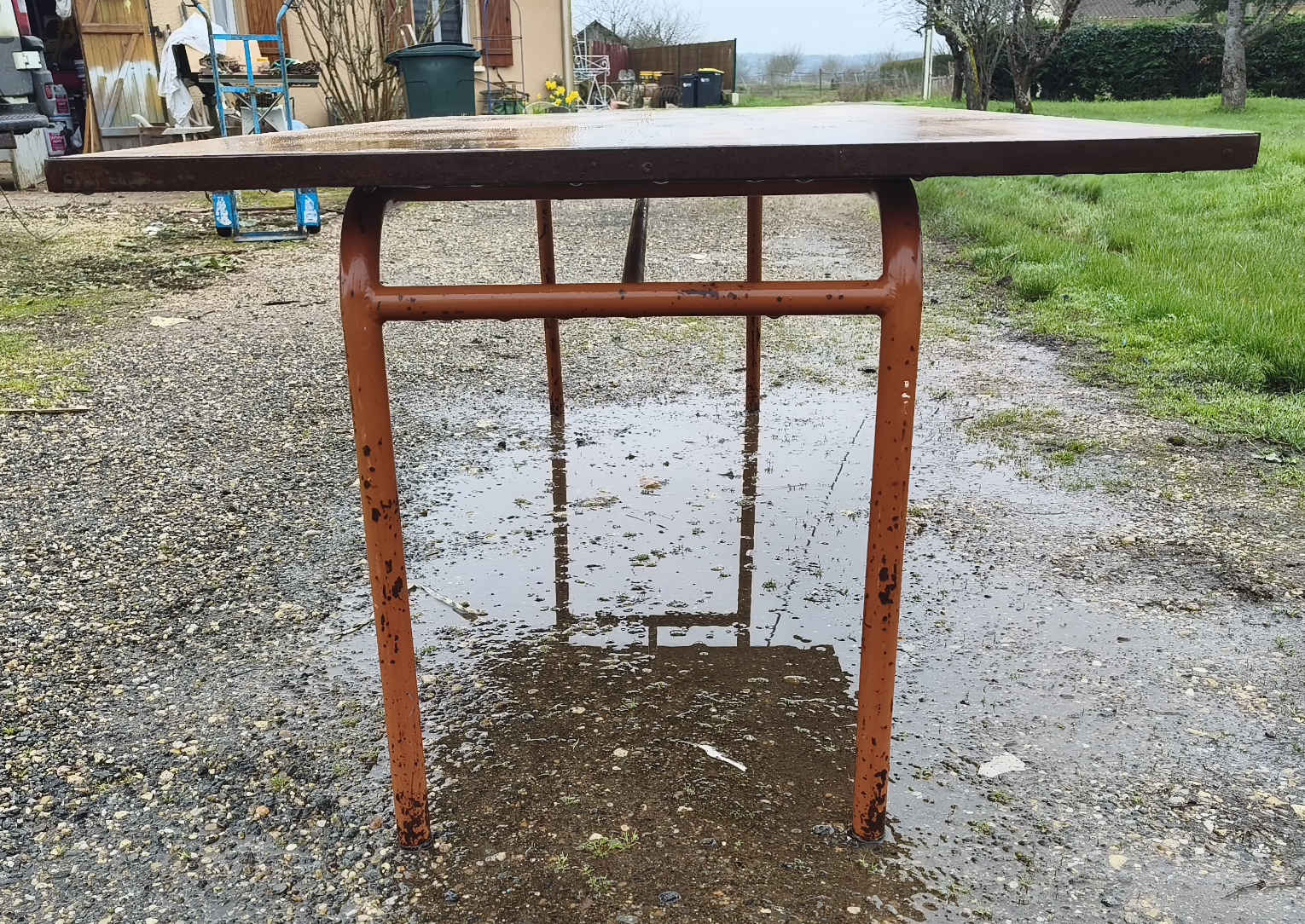 Industrial Table Iron and Wood