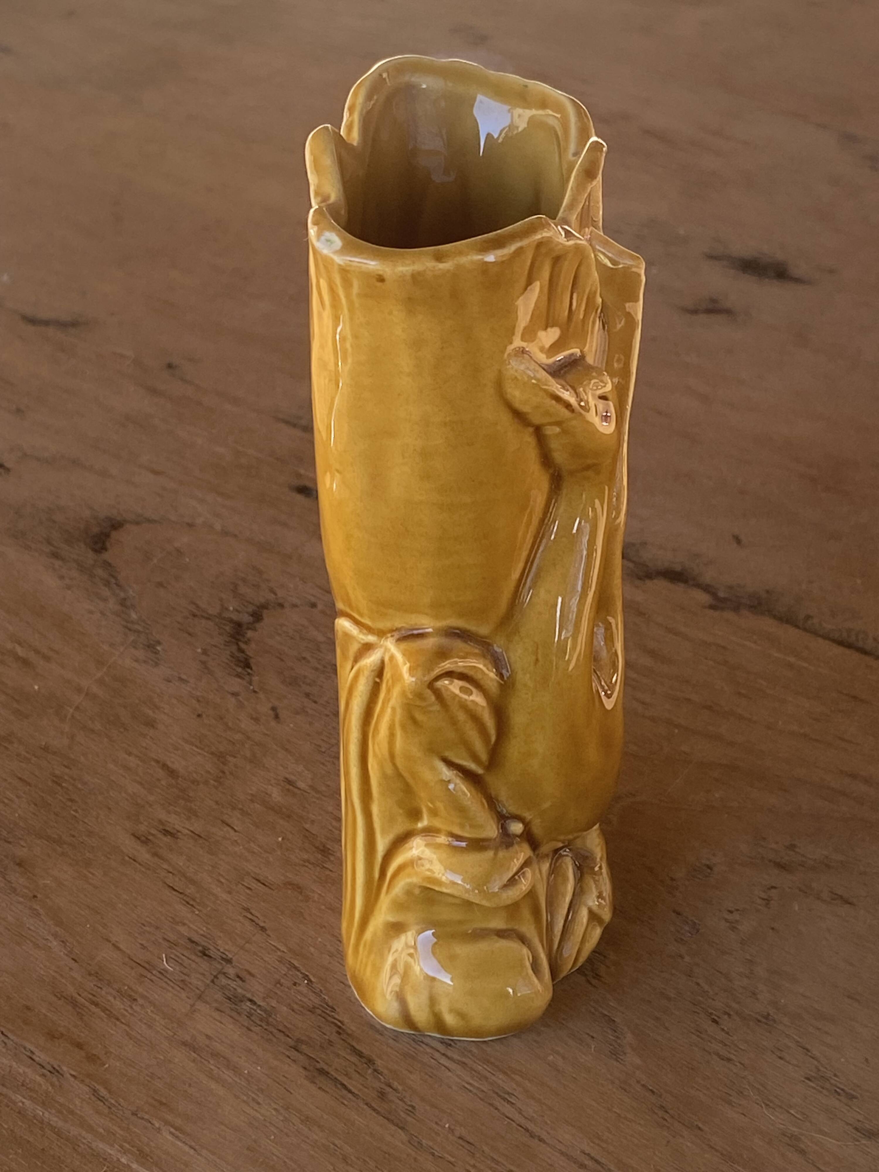 Japanese ceramic vase with swan decor