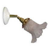 Vintage frosted glass tulip wall light