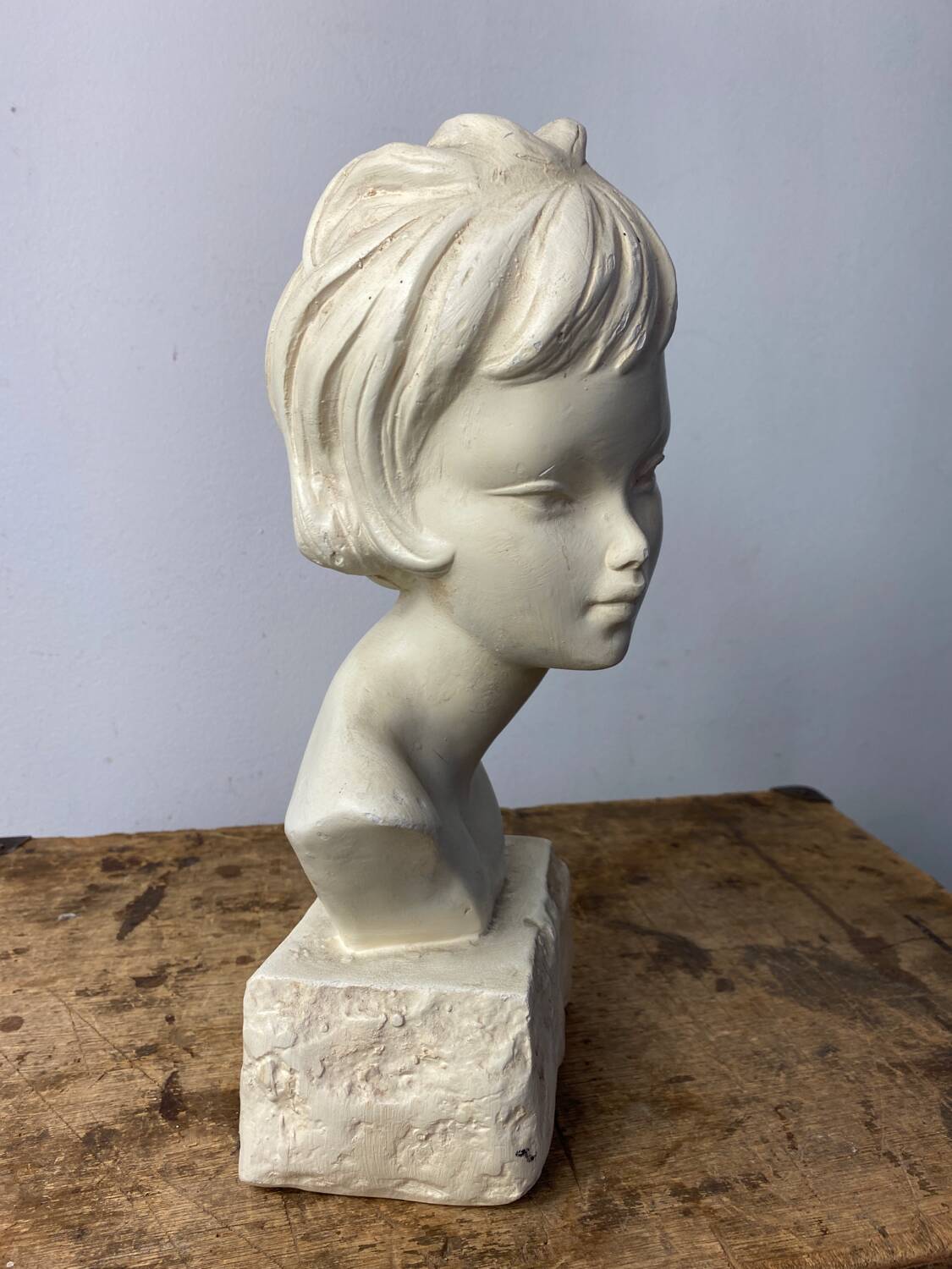 Plaster bust of a young girl