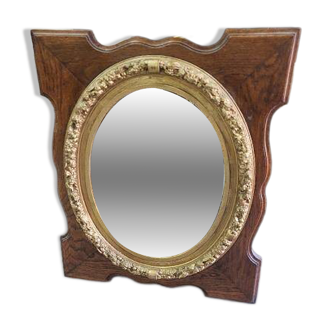 Miroir en bois et dore centre medaillon n°3
