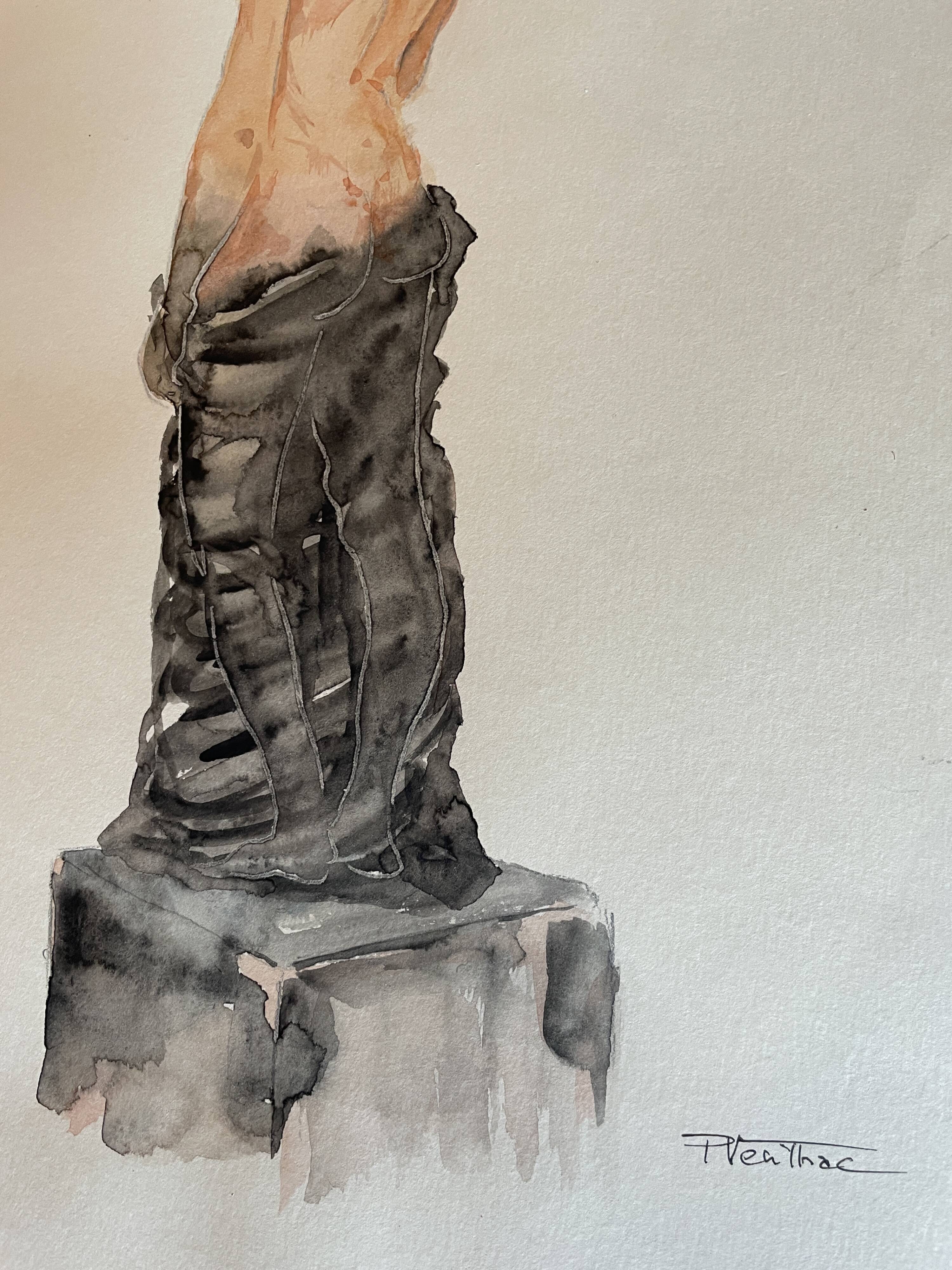 Tableau Aquarelle signé « la statue vivante »