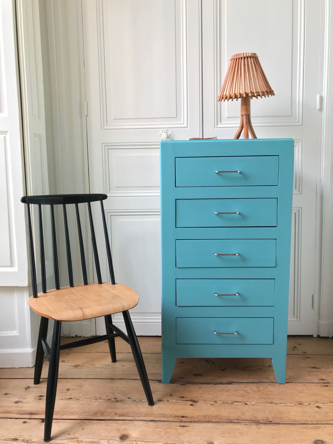 Chiffonnier commode revisité en Menthe Douce de chez Ressources