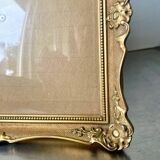 Cadre ancien en bois doré 28 cm x 22 cm Verre CONVEXE