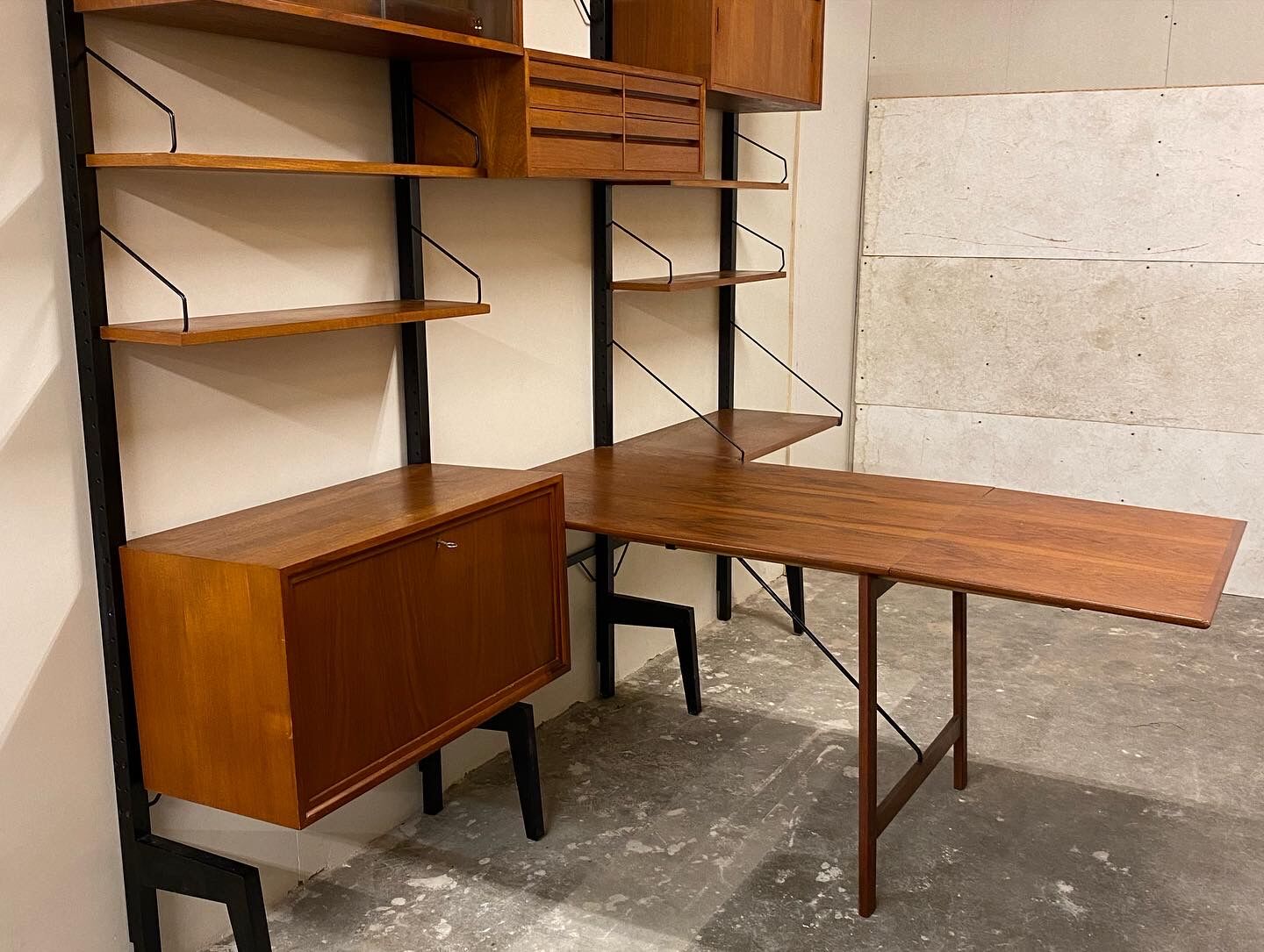 Vintage Scandinavian Teak wall unit by Poul Cadovius for royal system, 1950s