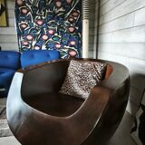 Pair of Moon armchairs in fibreglass