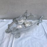 Ancien vase forme poisson verre soufflé