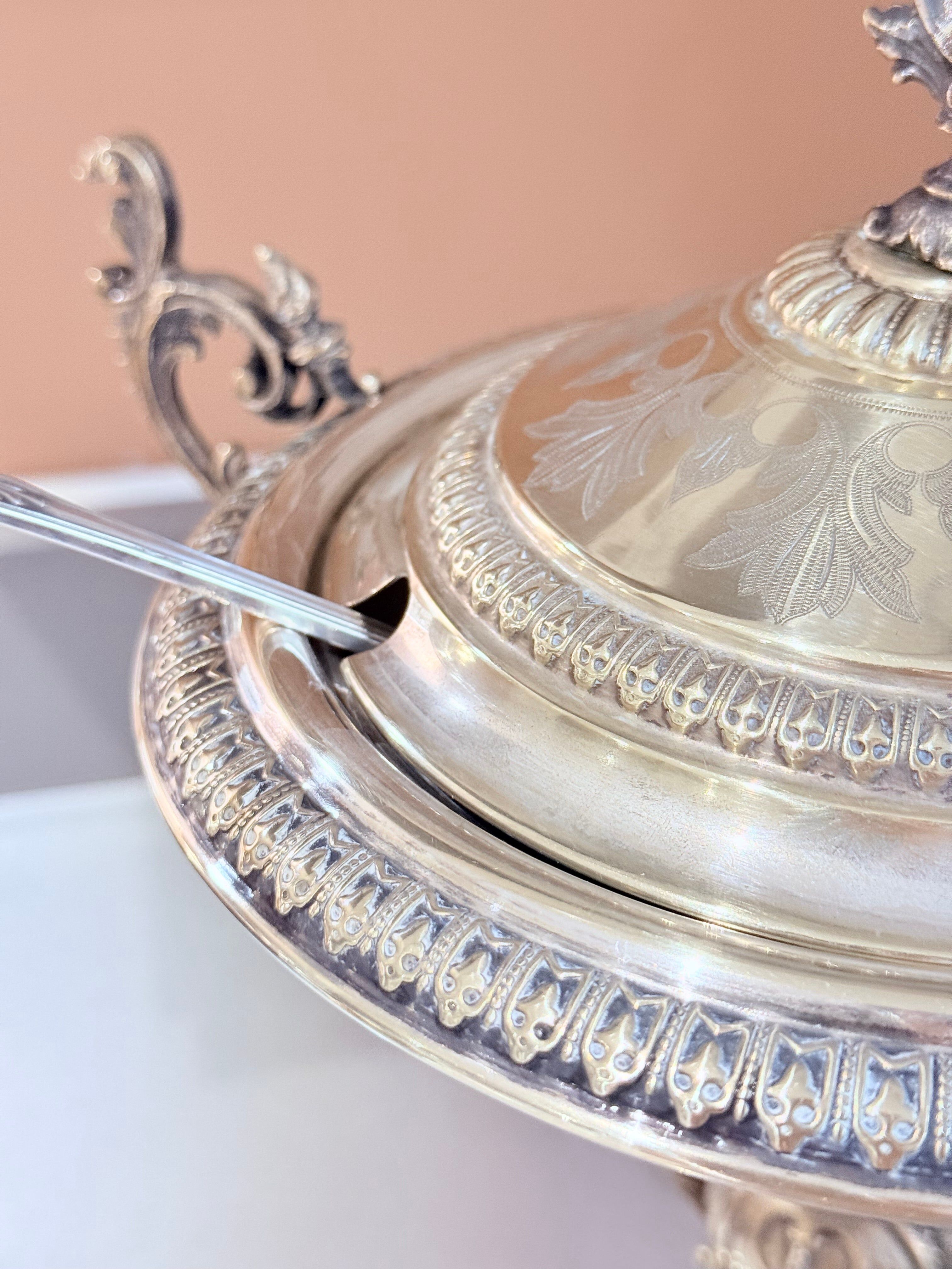 Antique Silver Cup, Swedish Nickel Silver Sugar Sprinkler with Spoon Östberg