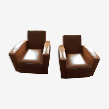 Leather club chairs