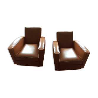 Leather club chairs