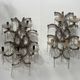 Pair of "Marie Thérèse" wall lights Brass frame glass and pendants 20th century