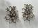 Pair of "Marie Thérèse" wall lights Brass frame glass and pendants 20th century