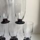 Set of 6 champagne flutes with purple feet Art Deco 30s