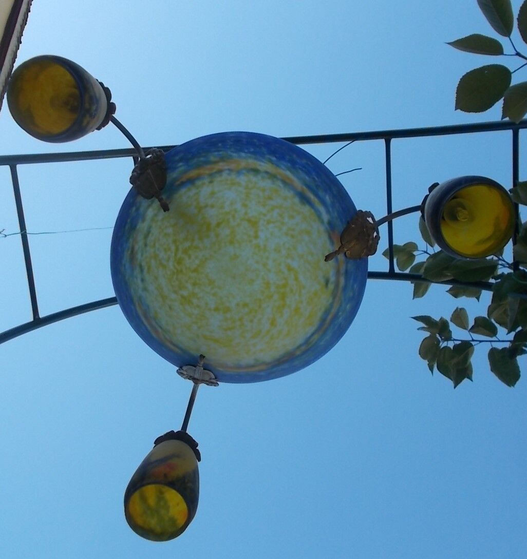 Art Deco chandelier in glass paste