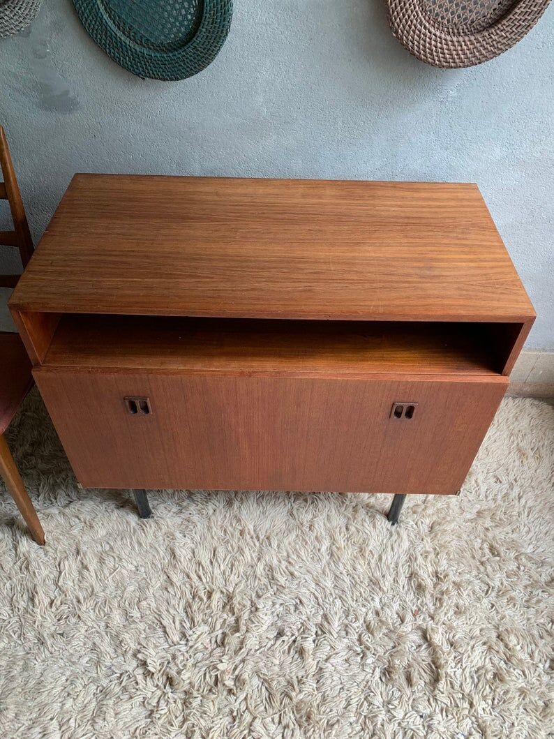 Buffet bar vintage scandinave en teck
