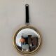 Witch's eye mirror vintage brass medallion 70s