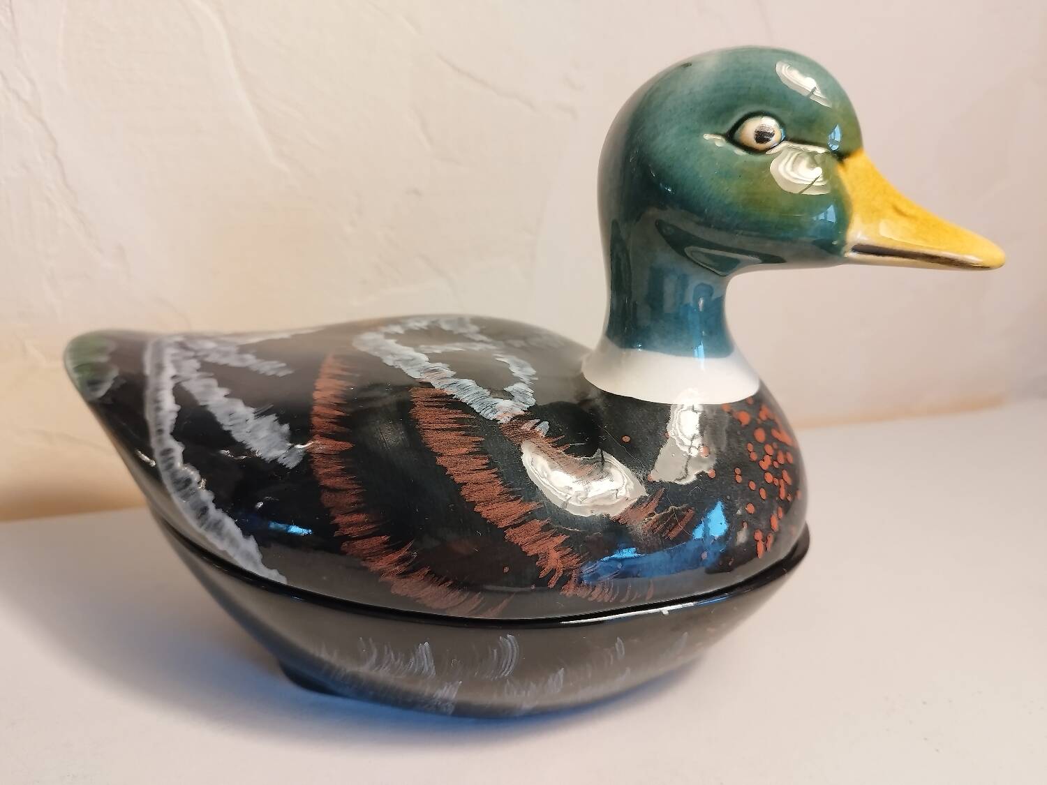 Ceramic duck emptier by Michel Caugant