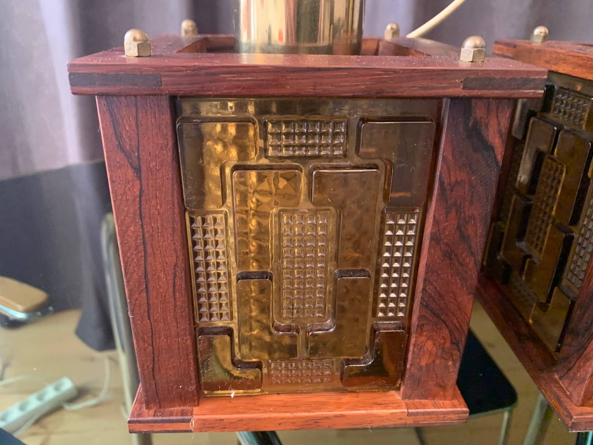 A pair of ceiling lamps designed by Erik Höglund, Kosta Boda, Sweden, 1960s