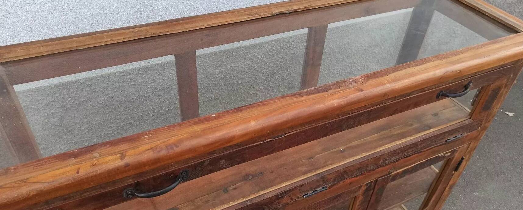 Antique wooden jeweller's display case