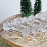 Set of 6 molded glass knife holders