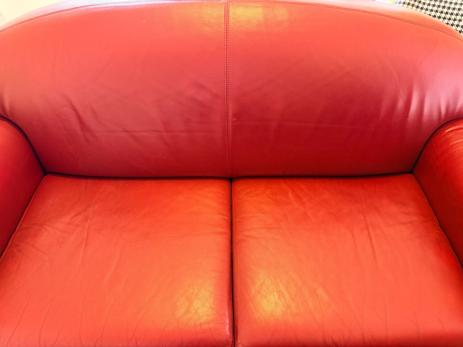 Red leather Sufren 2-seater sofa