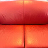Red leather Sufren 2-seater sofa