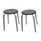 Set of 2 stools in green bakelit
