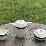 Coffee maker, milk jug and sugar bowl, Lumière, Digoin and Sarreguemines models