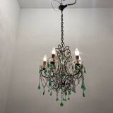 Lustre Macaroni Vert Murano Années 1950