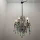 Green Murano Macaroni Chandelier 1950’s