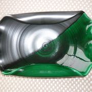 Coupe à fruits verte foncée et noire des années 1960