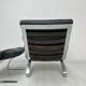 COR Sinus Black Leather Lounge Chair with Ottoman