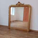 Antique mirror with pediment 119x99 cm